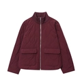 Giacca trapuntata bordeaux da donna con collo alto, cerniera e motivo a rombi - XS / Borgogna