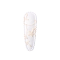 Close-up of white floral fabric hair clip with embroidered star and scalloped edges - White Floral (9)