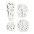 Weißes Silikon 4-teiliges Meeresthema-Formen Set mit Muscheln und Seesternen Formen - Grau 4-teiliges Set