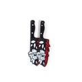 Macro detail of acrylic Halloween knife charms with blood splatter and floral design - Style 5 (52*14mm)