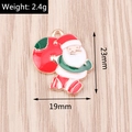 Christmas Santa Claus alloy enamel pendant with red and green festive colors 2.4g - Classic Santa Claus (YD1316)