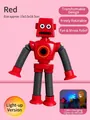 Luminous red telescopic giraffe robot toy with suction cups and flexible limbs - Red Robot (LED Light)