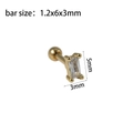 Gold stainless steel cartilage stud earring with rectangle zircon and screw ball back - Gold--Style 1 (Rectangle Zircon)