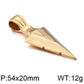 Collana classica con ciondolo a freccia triangolare dorata in acciaio inox da uomo - Pendaglio a Punta di Lancia Oro (KP79563-K)