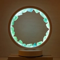 Grüne Fluorit Kristall Nachtlicht mit weißem Sockel und USB Ambiente Beleuchtung - Grüner Fluorit (weißer Rahmen Monochromatisches Kaltlicht) / Verstärkte Farbkartonverpackung (205 X 11 X 215 Cm)