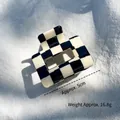 Classic checkered black and white acetate square hair claw clip, 5cm medium size - 5cm / Black White Checkerboard
