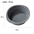 Gray square silicone cake mold featuring 24cm width and 102.5g lightweight design - Large Round (Grey)