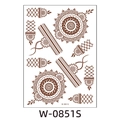 Waterproof henna lace tattoo sticker in reddish brown featuring mehndi pattern W-0851S - Mehndi Style Multiple Patterns (W-0851S)
