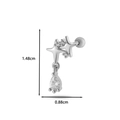 Orecchino a stella argento con zircone e pendente a goccia per piercing cartilagine - Stile 9 Pendente Doppia Stella / Argento