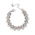 Bracciale a catena intrecciata argento lucido con incisione K18 e chiusura - Bracciale / 16+5cm / Color Acciaio