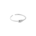 Minimalist S925 sterling silver open ring featuring a polished teardrop shape design - Adjustable Open / Silver
