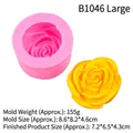 Pink 3D rose silicone mold for soap and candles with dimensions 8.6x8.2x4.6cm - 1# Large B1046 / Pink