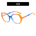 Montatura occhiali poligonale TR90 anti luce blu con sfumatura arcobaleno C3 - Colorato Sfumato Trasparente-C3