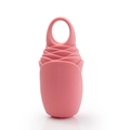 Ergonomic pink rose silicone ice face roller massager with petal detail in pink - Rose Ring Style - Pink
