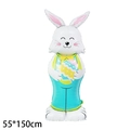 Standing Easter bunny balloon with colorful eggs and blue overalls for party decoration - Standing Mr. Bunny (Card Pack)