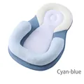 Ergonomic infant positioning pillow in blue and white with U-shaped safety bumper - 54*35cm / Blue