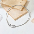 Collana girocollo in acciaio al titanio con catena a serpente e chiusura magnetica - Argento