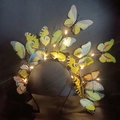 Luminous butterfly headband with warm LED lights for Christmas parties and festivals - Yellow Butterfly Headband With Warm White Lights