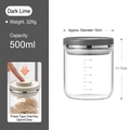 500ml borosilicaatglas voorraadpot met drukknopsluiting in donkere kalkkleur afwerking - Diep Leigrijs 500ML