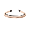 Braided khaki headband with inner non-slip plastic teeth for elegant hair styling - 125 Apricot