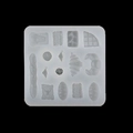Translucent silicone mold featuring detailed croissant and waffle cavities for baking - 4# Miniature Food Mold / Clear