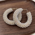 2504039 Colored Diamond Pearl Earrings (s925 Silver Needle)