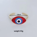 Bracelet jonc rétro œil protecteur rouge avec finition dorée et diamètre de 5.8cm - Bracelet jonc / Diamètre intérieur 5,8 cm / Rouge
