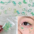 Adesivi per trucco Lolita con perle bianche, fiocchi e stelle in un set completo di decori - Perle Irregolari Verde Sirena (50 Pezzi)