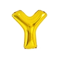 Golden foil letter Y balloon for birthday party and wedding event decorations - 32' Gold Chubby Letter Aluminum Foil Balloon (y)