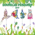 DIY diamond painting kit with bird and butterfly crystal pendants for garden decor - DZ-18 Animal Mix B