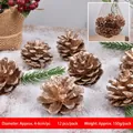 Pack de 12 piñas doradas para decoración de árbol de Navidad, 4-6 cm de diámetro - Juego de 12 / Dorado
