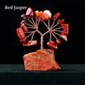 Handmade Red Jasper healing crystal tree on natural stone base for prosperity - Red Jasper Raw Stone Base Tree