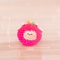 Miniature pink resin lychee hedgehog figurine, glowing DIY craft decor, 2.6cm x 2.8cm - Goat Plum