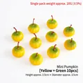 Set of 10 yellow-green gradient artificial pumpkins for Halloween decor, 3.5cm each - Small Pumpkin (Yellow + Green) 10PCS