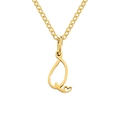 Golden stainless steel necklace featuring a letter Q pendant with a heart detail - Letter Q (Q-Gold) / Gold