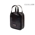 Borsa trucco classica in pelle PU nera con manici e dimensioni di 17,5x8,5x19 cm - Stile Portatile Potenziato Ispessito / Nero Classico