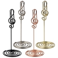 Porte-cartes en métal forme clé de sol en noir, argent, or rose et or brillant - Style Note de Musique 97mm / Doré
