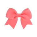 Cute coral pink grosgrain ribbon hair clip with a classic bow design for girls - Coral (15)