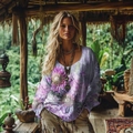 S Purple Sunflower Print