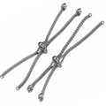Cadena deslizante ajustable de acero inoxidable gris para creación de joyas DIY - 12.5cm(3 unidades/paquete) / Color Acero