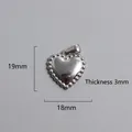 Detail of vintage heart pendant dimensions 19mm by 18mm with retro beaded edge design - Vintage Beaded Edge Heart (P00031S)