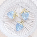 Macro shot of three transparent blue acrylic strawberry pendants with gold leaf detail - Transparent Blue (6#)