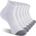 Pack of 6 men's white and gray cushioned sports socks with breathable mesh and arch support - Free Size 39-47 / White