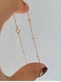 Elegant 18K rose gold plated S925 silver bracelet featuring clover charms with zircons - Rose Gold