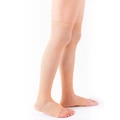 Men's breathable beige compression thigh-high socks with open-toe design for support - Over Knee Open Toe / Nude