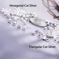 S925 Sterlingsilber geometrische Dreieck- und Sechskant-Abstandshalter für DIY-Schmuck - Dreieck / Silber