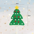 Christmas tree cake topper decoration in green soft rubber with 4cm by 5cm dimensions - Soft Glue Christmas Tree