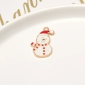 Cute snowman alloy pendant with red and white striped scarf for Christmas DIY jewelry - 06# Snowman (15*25mm)