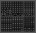 Set of 6 white winter nail stickers featuring snowflakes and Christmas trees motifs - H430-h435 Snowflakes