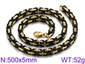5mm black and gold Byzantine chain necklace for men in 500mm length with lobster clasp - 5mm Black Gold / 55cm